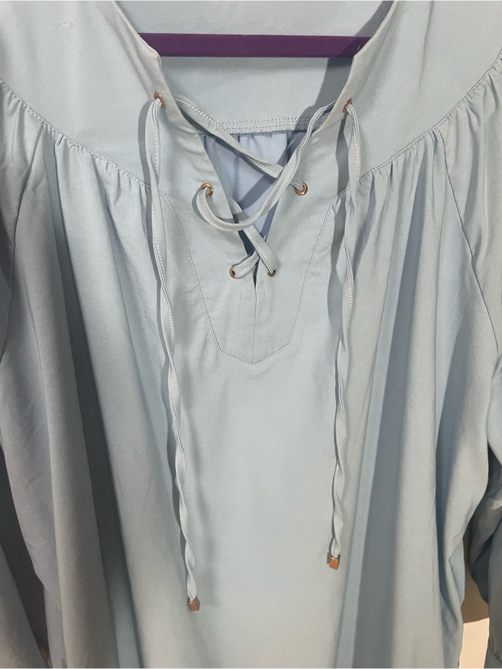 Tuckernuck Pomander Place Dress XXL 2XL Blue Preppy Long Sleeve Lace Up Ties - Picture 6 of 9